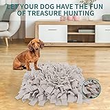 IEUUMLER Schnüffelteppich Hund Riechen Trainieren Schnüffeldecke Futtermatte Trainingsmatte für Haustier Hunde Katzen IE075 (45x45cm, Grey-2)