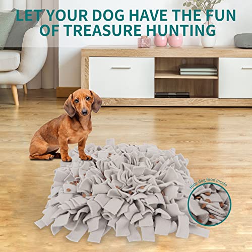 IEUUMLER Schnüffelteppich Hund Riechen Trainieren Schnüffeldecke Futtermatte Trainingsmatte für Haustier Hunde Katzen IE075 (45x45cm, Grey-2)