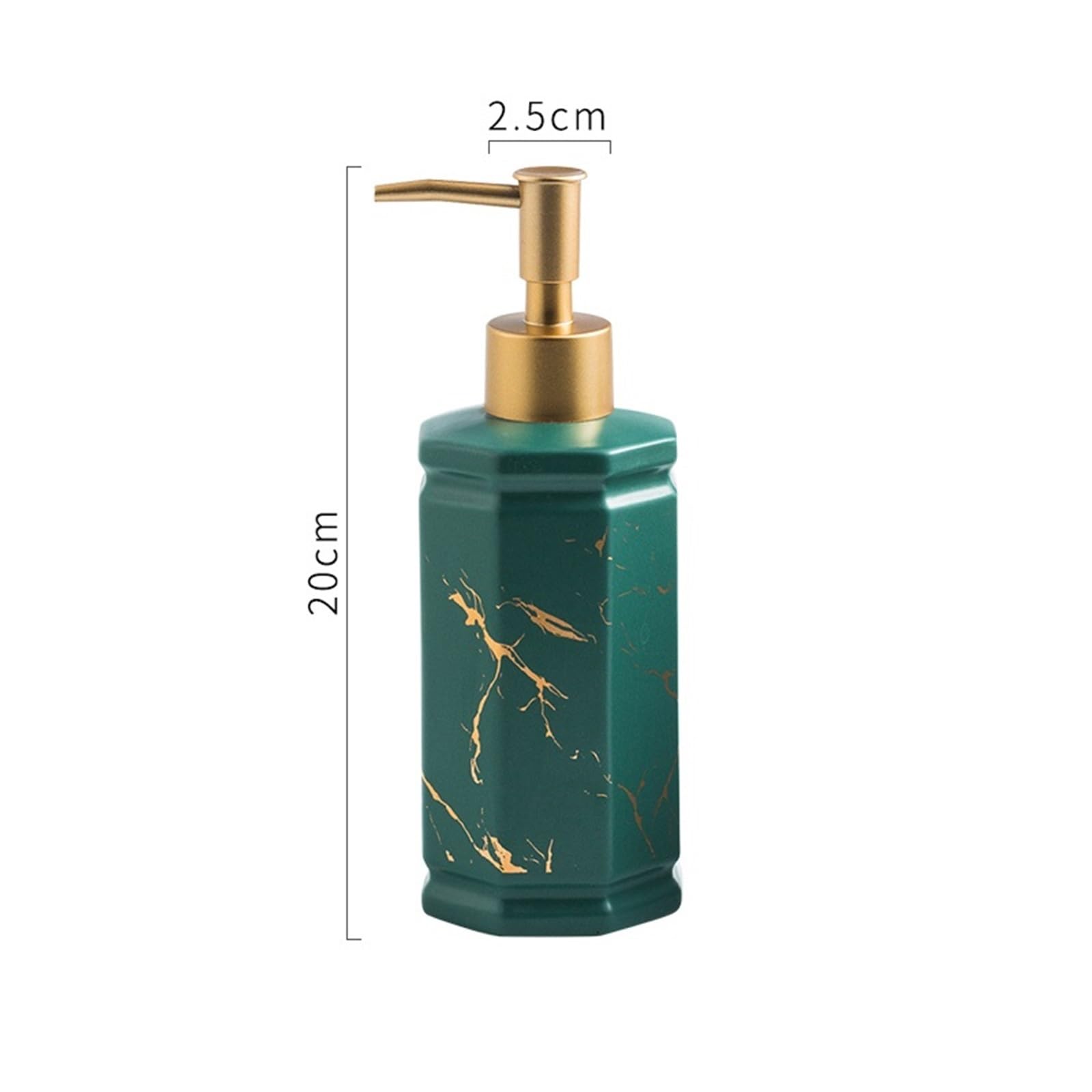 Dispensador de jabón líquido de cerámica para Ducha, Recargable, con Botella dosificadora para baño, Lavabo e Inodoro (Negro).