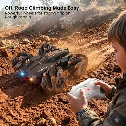 Image of Cable World 4X4 Remote Control Drift StuntCar RC Stunt Car, Remote Control 2.4GHz 4WD Cars Toys for Boys and Girls Age 6-12, 360 Rotating Drift RCCars Ideal Birthday and Christmas Gift