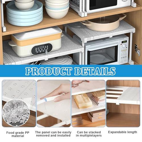 BOYIFEIJIE Stapelbarer Schrank Organizer - Verstellbares Regalsystem ohne Bohren - Weißes Metallgestell für Kleiderschrank & Küche - Platzsparende Aufbewahrung für Bad & Wohnung