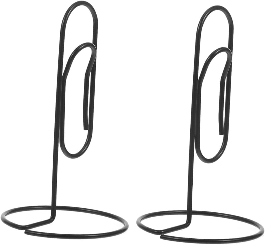 VILLCASE 2pcs Black Desk Paper Clip Organizer Multi Functional Memo Holder for Business Cards Photos Table Numbers Documents Stylish Design for Office Home Use