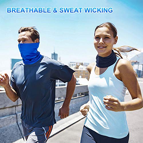 Image of 4 Pack Neck Gaiter Face Mask : Balaclava Mask & Bandana Headband for Men Women