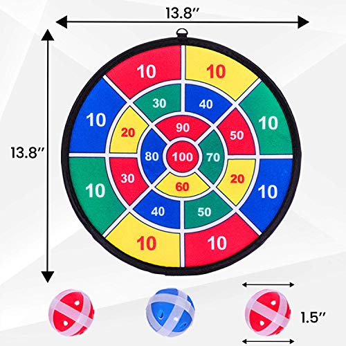 Image of Double Sided Professional Dart Boards for Adults and Kids, Man Cave Stuff Outdoor Game with 3 Sticky Balls, Indoor Leisure Sport in Office, Family
