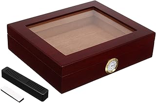 Cigar Humidors, Cedar Travel Cigar Humidor Storage Boxes with Humidifier Hygrometer Humidor Cigar Accessory Box Cases Humidors Fit Wooden