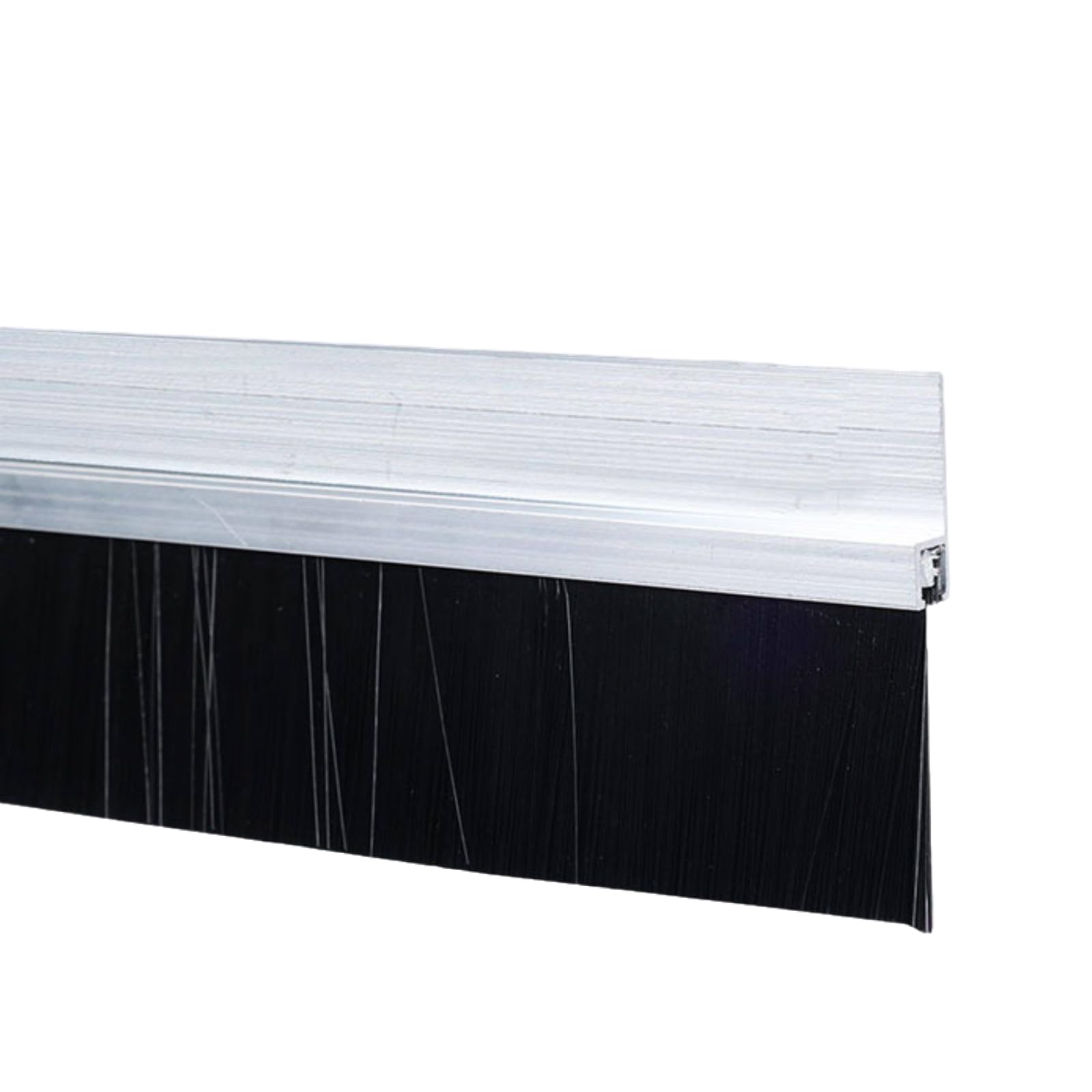 Aluminum Alloy Base Nylon Brush， Industrial Aluminum Alloy Strip Brush Silver 10-300mm Bristle Height for Door Seal(Silver-h Type,80mm)