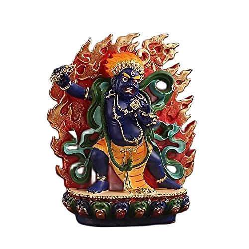 ZSQZJJ Estatuilla de Buda de Dios de la montaña de 20 cm, estatuas de Buda de Bodhisattva Vajrapani, estatuas pintadas a Mano de Budismo tántrico Cover