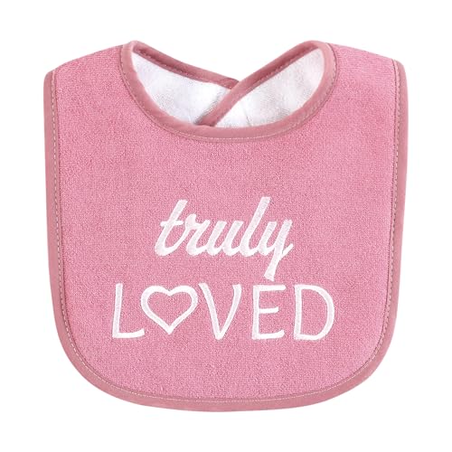 Image of Hudson Baby Infant Girl Cotton Terry Drooler Bibs with Fiber Filling, Cutest Family, One Size