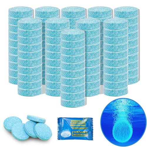 100 unidades de pastillas de limpieza de parabrisas multifuncionales, concentrado para limpiar ventanas de coche, armarios y cristales