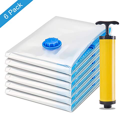 BICASLOVE [6 Piezas] Bolsas de Almacenaje al Vacío 60x80(6ud) La Bolsa de vacío Ahorra Espacio, Almacenamiento al vacío a Prueba de Polvo para Guardar Ropa, Ropa de Cama,Almohadas, Mantas