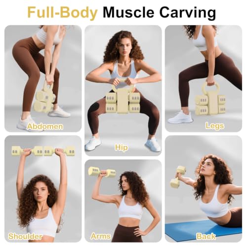 Image of 2-in-1 Adjustable Dumbbell Set, 4-Level Weights for Women