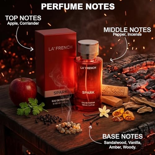 Image of La French Spark Perfume - 100ml | Long-Lasting Unisex Perfume for Men & Women | Premium Bold Fragrance with Amber, Sandalwood & Vanilla Notes | Luxury Everyday Wear Scent