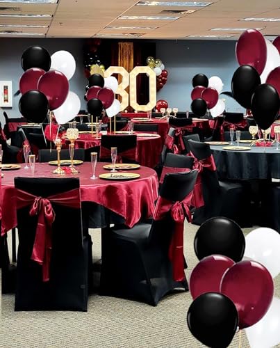 Image of Graduation Decorations Maroon Black 2026 /Burgundy Black Graduation Party Decorations /30Pcs Burgundy White Balloons /Maroon Party Decor Birthday Wedding (Pack of 3)
