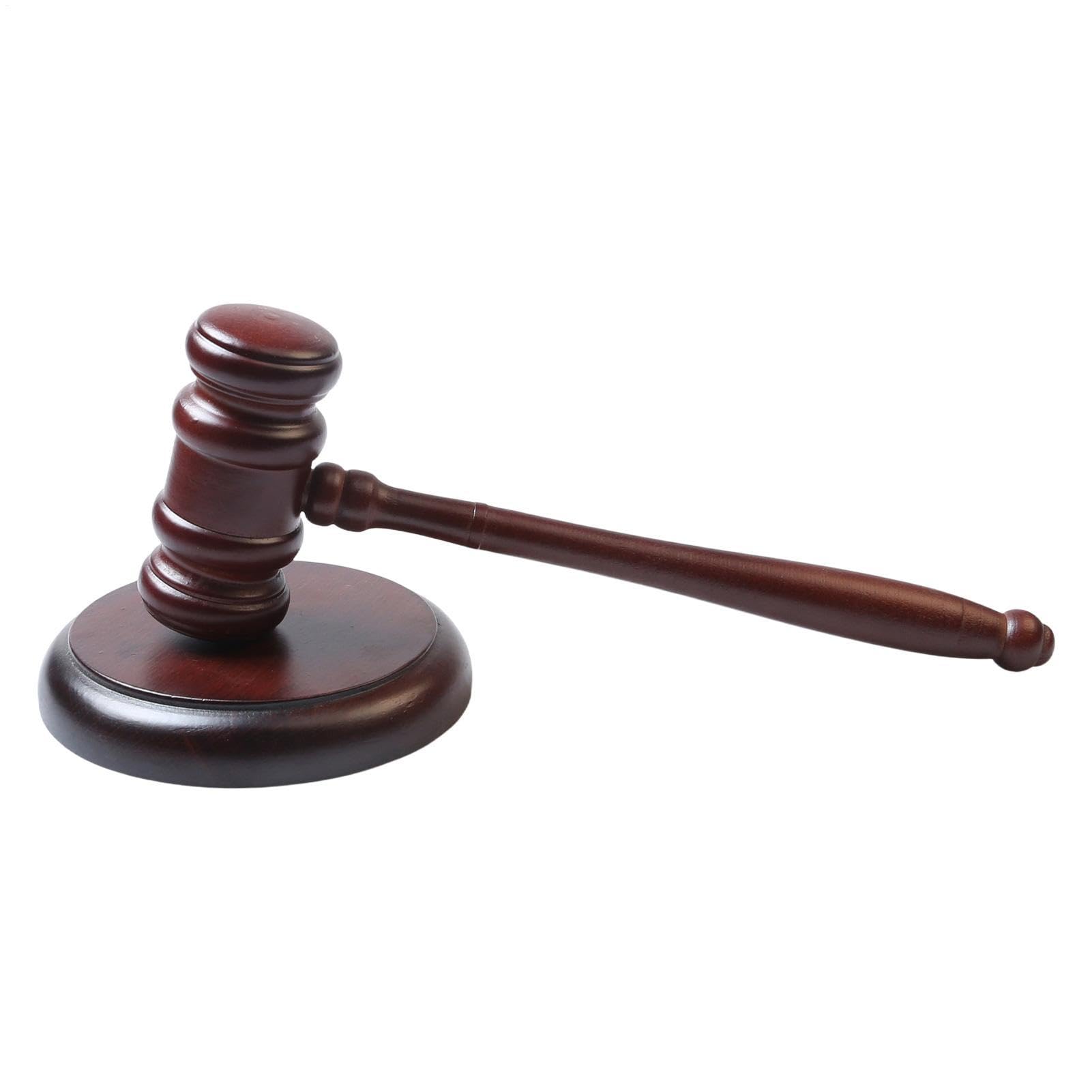 Mazo de abogados de madera noble de 24,9 cm con acabado clásico y sonido nítido