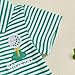 Toddler Baby Boy Lapel Collar Striped Print Polo Shirt Short Sleeve Embroidery T-Shirt Tees Tops Summer Clothes (A-Green, 18-24 Months)