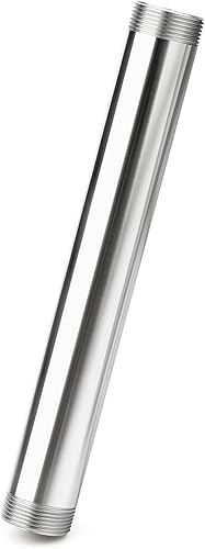 Miniatura 72 de TAISHER 2 accesorios de tubería de acero inoxidable, 1/2 "NPT x 1/2" NPT macho roscado, tubo fundido de pezón de 6 pulgadas de longitud 1.969 in