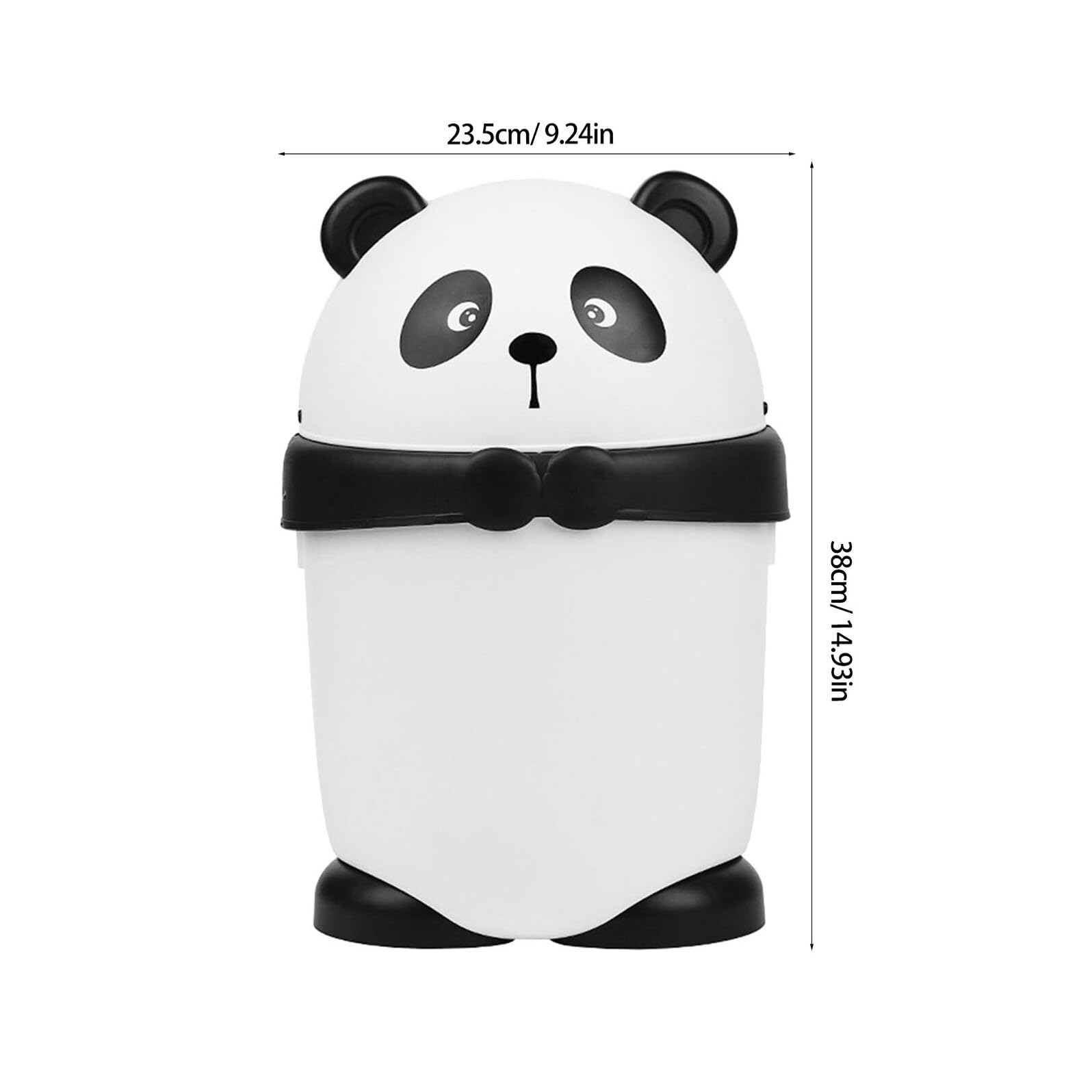DOITOOL Cubo de Basura de Dibujos Animados Panda para Habitación Infantil Tapa y Gran Volumen de Plástico para Oficina y Hogar