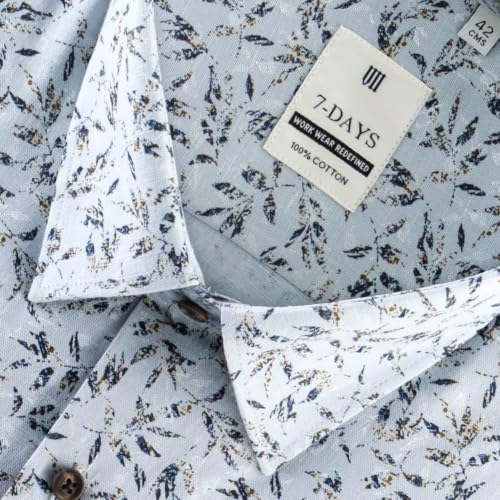 Image of 7-DAYS Men's Premium Formal Printed Shirt - 100% Cotton, Regular Fit, Full Sleeves, with Pocket - Stylish for Special Occasions.