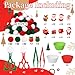 Sanixin 203 Pcs Christmas Sensory Bin Fillers Santa Fine Motor Skills Christmas Sensory Bin Item Pompoms Cups Tweezers Scissor Clips for Activities Sorting Counting (Style 1)