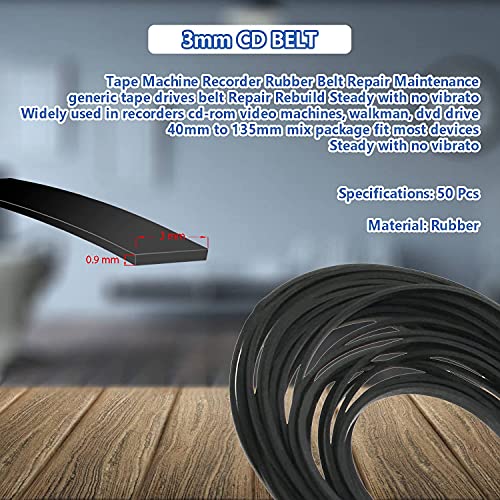 Flat Mixed Package 40-135Mm Length Drive Belt, 3Mm Belts Wide, Flat And Consistent (50/Pack) #TOP1