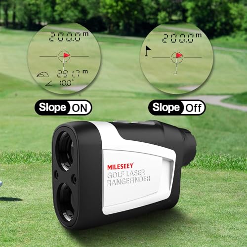 Image of Mileseey Golf Range Finder with Slope On /Off, 660 Yards Range finder with Flag-Lock and Vibration, Legal for Tournament Play, ±0.55yard Accuracy, 6X Magnification, Carrying Case, Free Battery