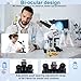 Herwicm Compound Trinocular Microscope 40X-5000X Magnification, Research Grade Professional Microscope, Two Levels of Mechanical Stage LED Illumination, USB Video Camera with Microscope for Adults