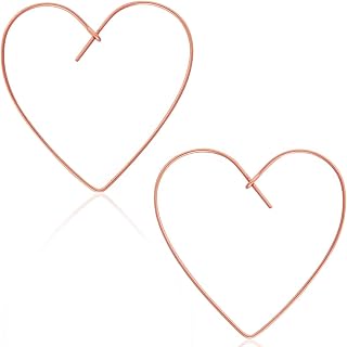 Heart Hoop Earrings for Women - Hypoallergenic and Safe for Sensitive Ears - Plated in 18k Gold or 925 Sterling Silver