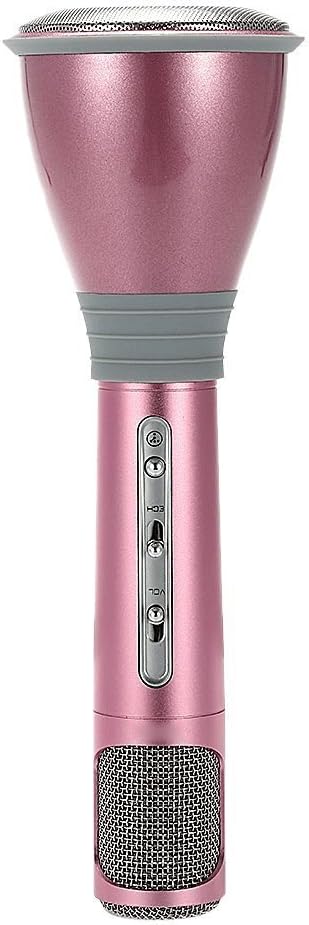 TOPMYS TM-K068 Handheld Wireless Microphone Portable Stereo Mini Karaoke Microphone Player KTV sing with Bluetooth Speaker compatiable for Smart Phones Computer (Rosy)