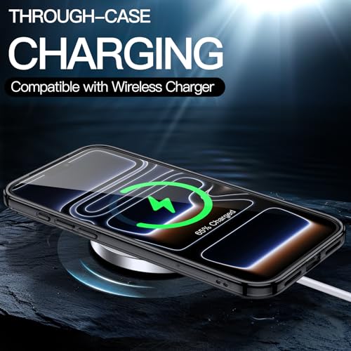 Image of JETech Case for iPhone 17 Pro 6.3-Inch, Non-Yellowing Shockproof Phone Bumper Cover, Anti-Scratch Clear Back (Black)