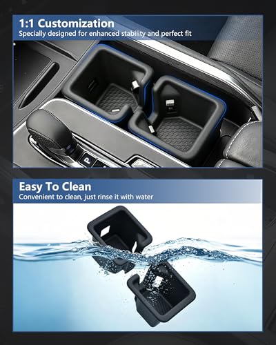 Image of Cup Holder Inserts for 2024-2026 Lexus TX (TX350 TX500h TX550h+), Silicone Non-Slip Cup Holder Coaster Liner, Anti-Spill & Noise Reduction, Easy Clean Car Interior Accessories