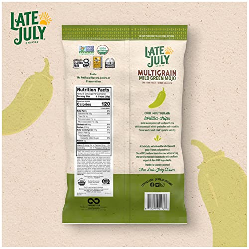 Late July Snacks, Organic Mild Green Mojo Tortilla Chips, 7.5-Oz. Bag (Pack Of 12) #TOP4