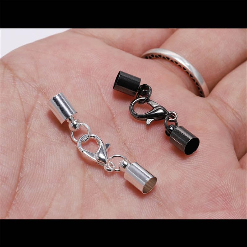 VIXDA 30 stks/partij Lint Lederen Koord End Sluiting Sluitingen Met Kettingen Kreeft Gespen Connectors Voor Armband Diy Sieraden