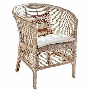 Loberon Stuhl Saulnes Rattan White-Washed
