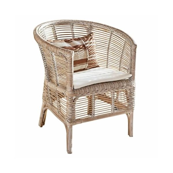 Loberon Stuhl Saulnes Rattan White-Washed