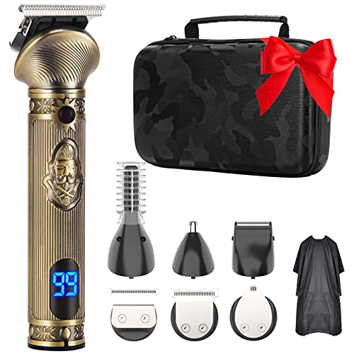 Rehoyo - Cortapelos para hombre, profesional, impermeable, IPX7, maquinilla de afeitar eléctrica para el cabello, pantalla LCD, máquina para el pelo, recortadora inalámbrica