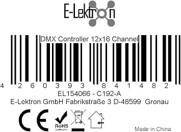 E-Lektron C-192A DMX Controller 192 Channel Light Effect Control Panel Light Control