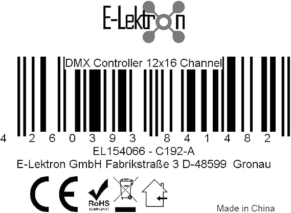 E-Lektron C-192A DMX Controller 192 Channel Light Effect Control Panel Light Control