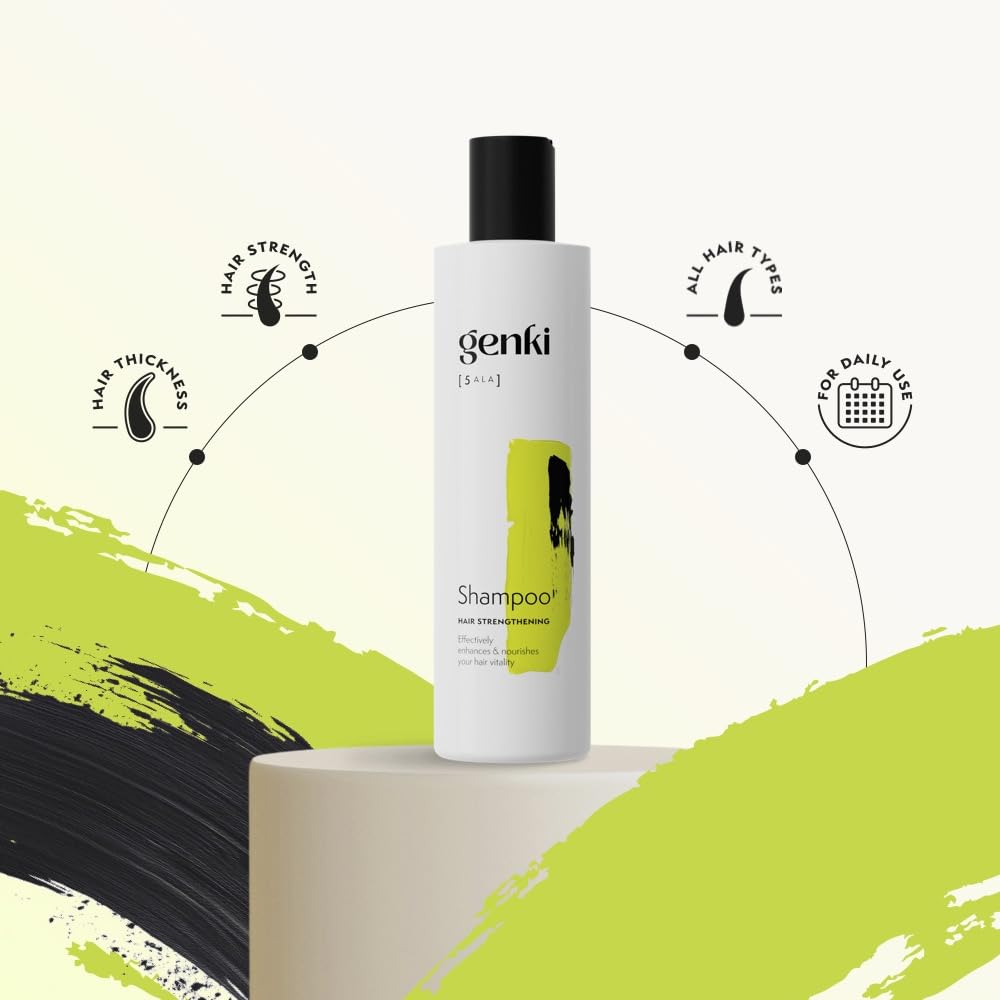 kräftigendes Hair Strengthening Shampoo 250 ml mit 5-ALA stärkt das Haar nachweislich mit Grünem Tee und Panthenol für geschmeidiges und widerstandsfähiges Haar