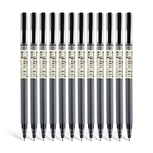 10 bolígrafos gel negro 0.5mm punta fina pack