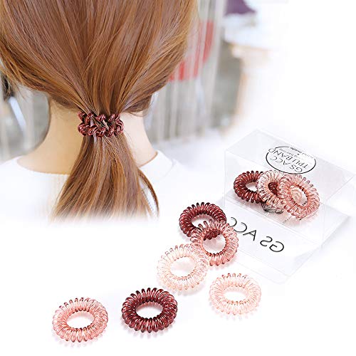Painless Hair Ties for Girls, 9 Pcs Colorful Spiral Coil Hair Bands Traceless Rubber Hair Ring Elastics Phone Cord Fit for Women and Girls Suitable for All Hair Type