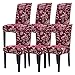 Mecerock Fit Stretch Jacquard Removable Washable Short Dining Chair Covers Christmas Seat Slipcover for Hotel,Dining Room,Ceremony,Banquet Wedding Party(6, SDLW)