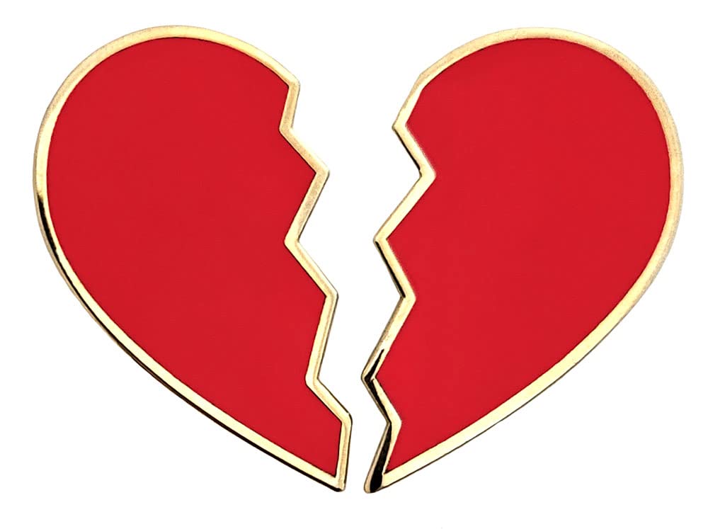 Pinsanity Broken Heart Enamel Lapel Pin