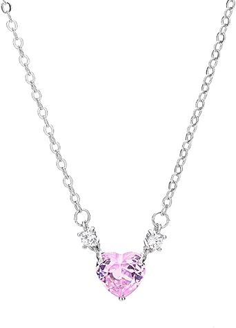 Necklaces for Women Pendant Fashion Jewelry Women Necklace Elegant Temperament Hypoallergenic Gift Shiny Faux Crystal Heart Pendant Ladies Clavicle Necklace Valentine Gift for Her