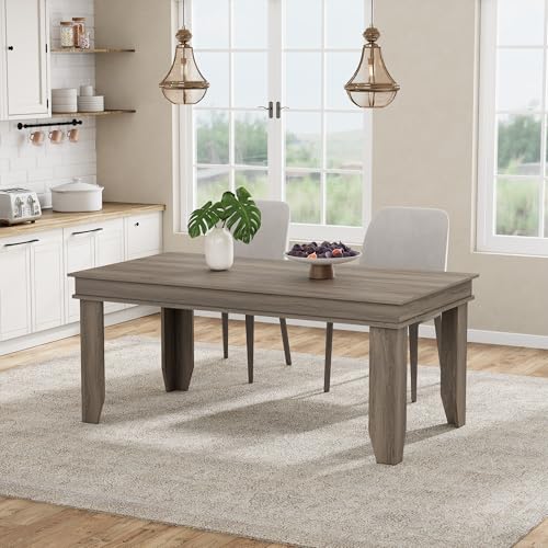 GarveeHome Farmhouse Dining Table for 4-6 People, 63 in Long