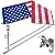 Vedouci USA 3x5 Nylon US Tangle Spinning Aluminum Pole & Double Adjustable Flagpole Bracket Outdoor, 6FT American Flag Kit