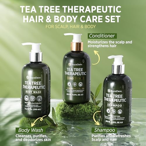 Image of Roycederm Tea Tree Therapeutic Set: Shampoo, Conditioner & Body Wash