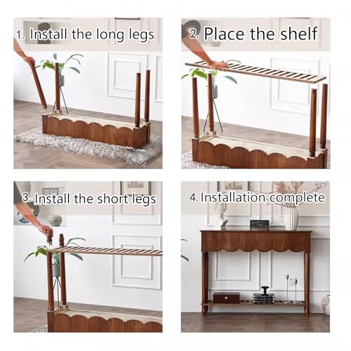 Mesa de sofá de madera con cajones para decorar un recibidor o pasillo moderno 7