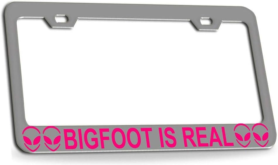 Bigfoot is Real UFO Alien Quality Chrome Metal Car SUV Truck License Plate Frame o46