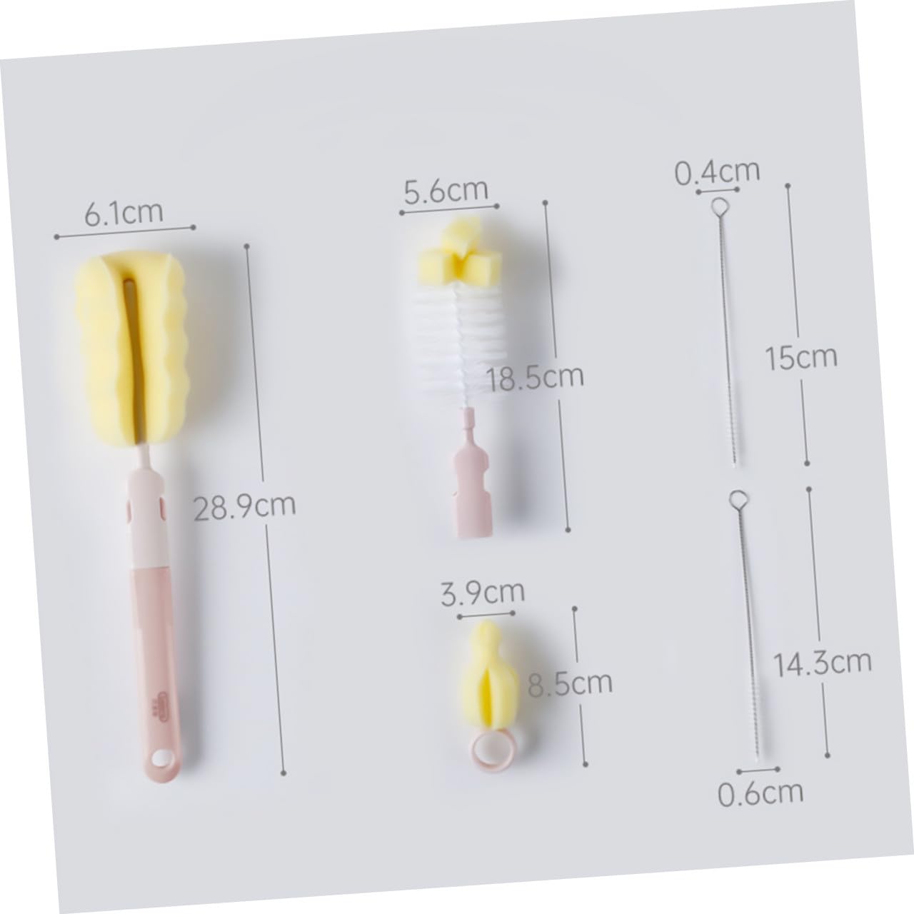 VALICLUD 3sets Spazzole Per Bottiglie e Succhiotti Per Rimuovere Grumi Resistenti e Macchie Colore Rosa