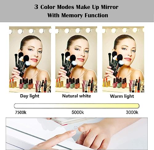 Espejo de maquillaje con luces 31.5 x 23.6 pulgadas miniatura 3